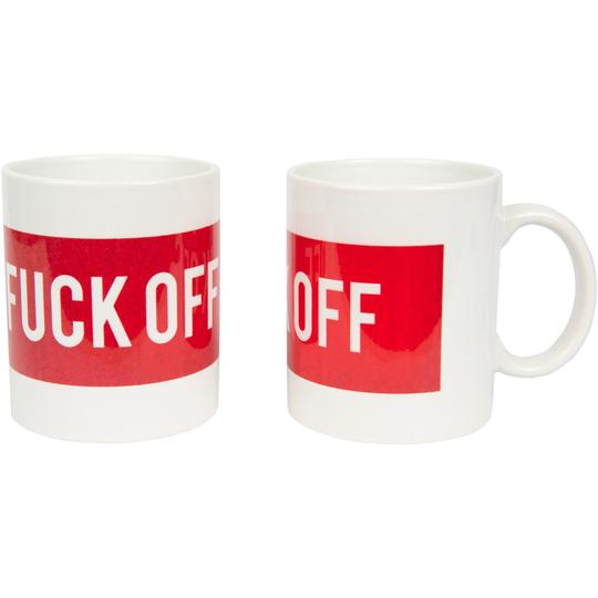 Taza 'Fuck Off' White/Red - Biels Online