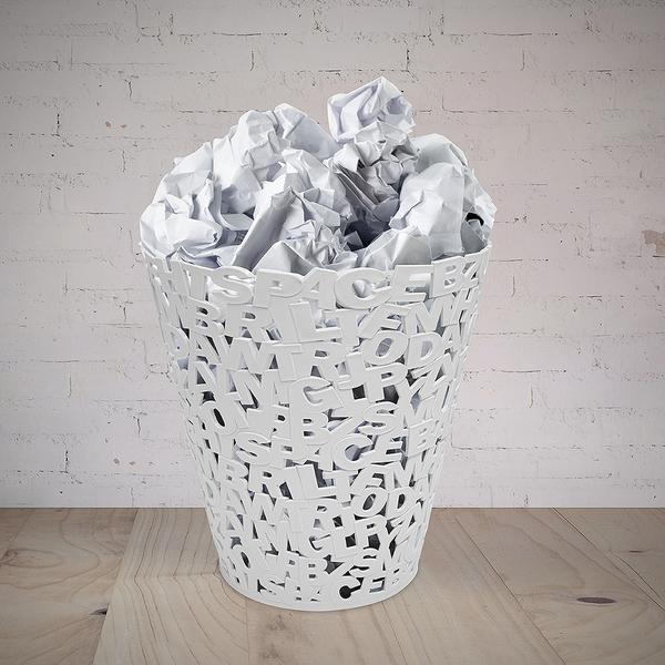 PAPELERA LETTERS BLANCO - Biels Online