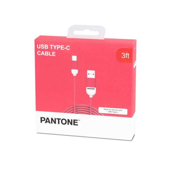 CABLE TYPE-C/USB 1M PANTONE ROSA - Biels Online