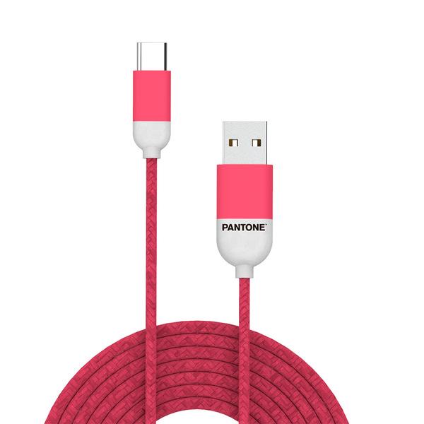 CABLE TYPE-C/USB 1M PANTONE ROSA - Biels Online