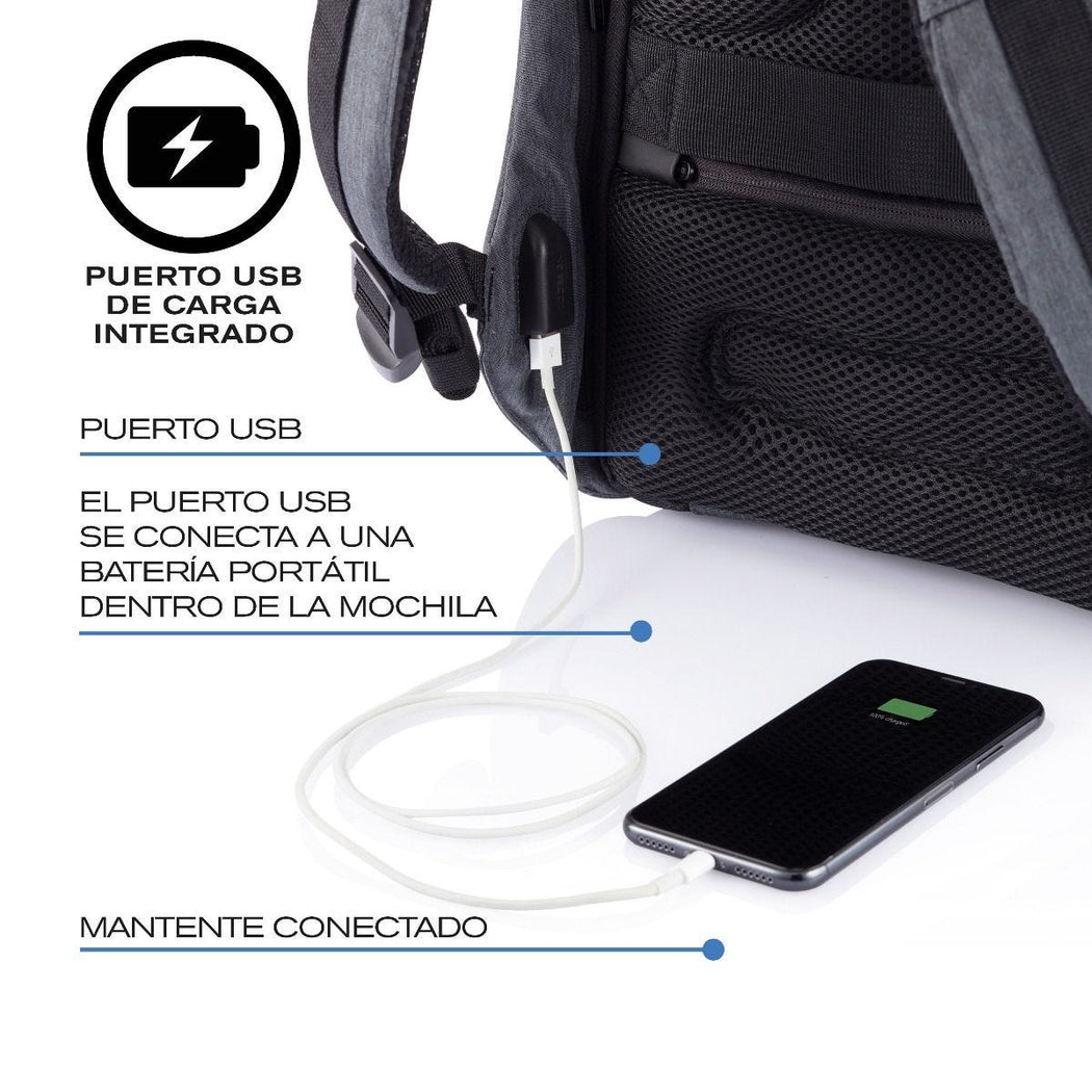 Mochila Antirrobo Compact Bobby Azul - Biels Online