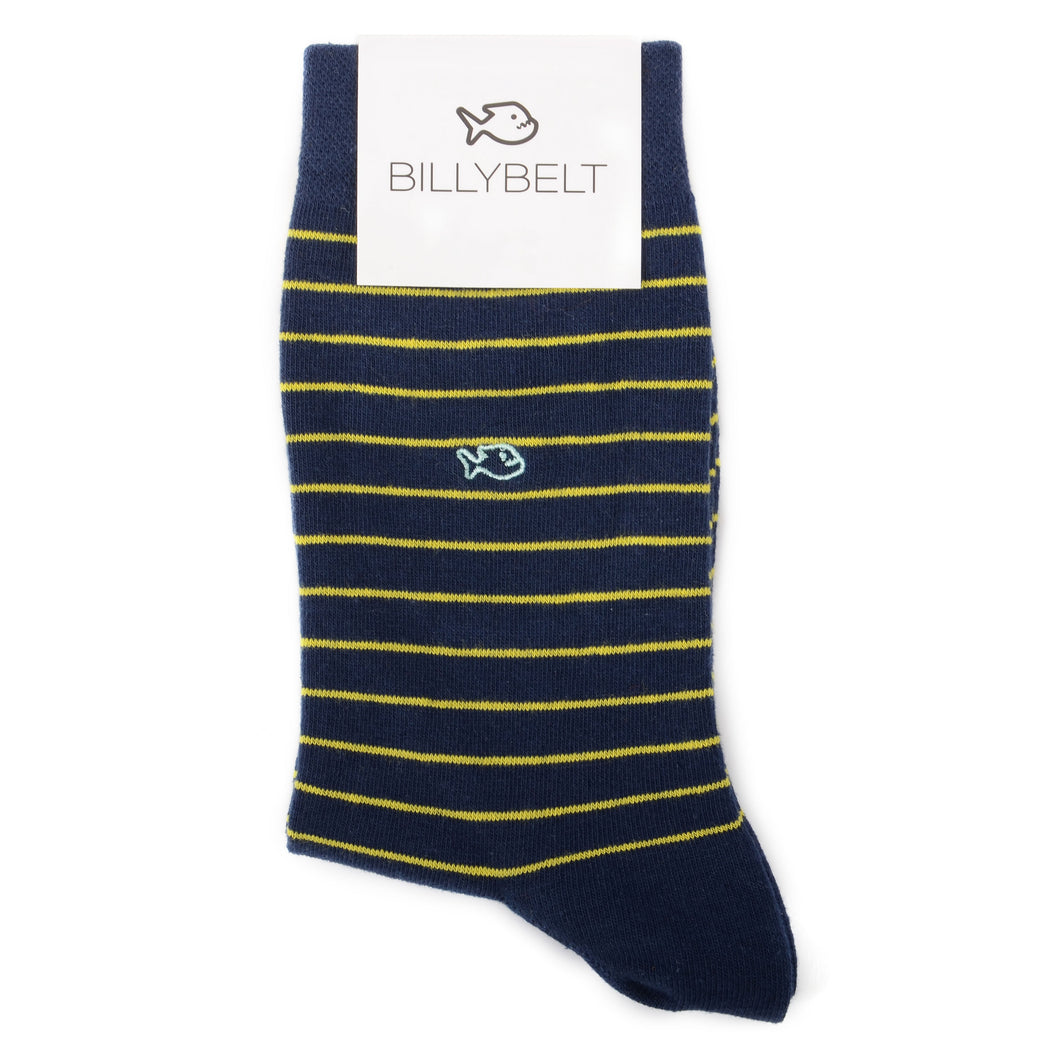 Calcetines Rayas Navy/Yellow - Biels Online