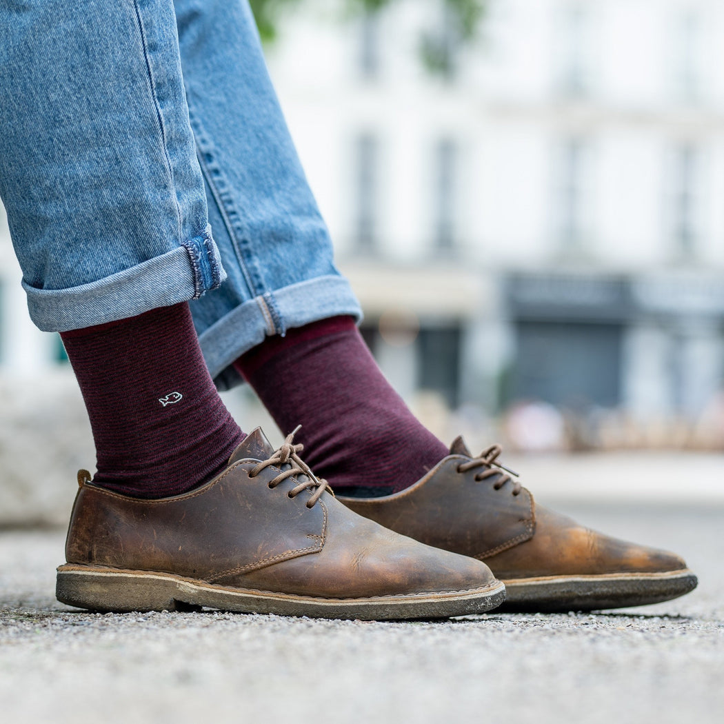 Calcetines Rayas Burgundy - Biels Online